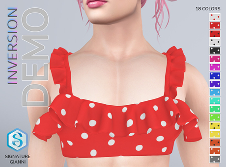 Second Life Marketplace - [INVERSION] Ruffle top - DOTS - DEMO